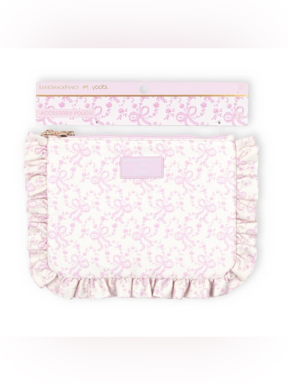 LoveShackFancy Pink Ruffled Accessory Pouch